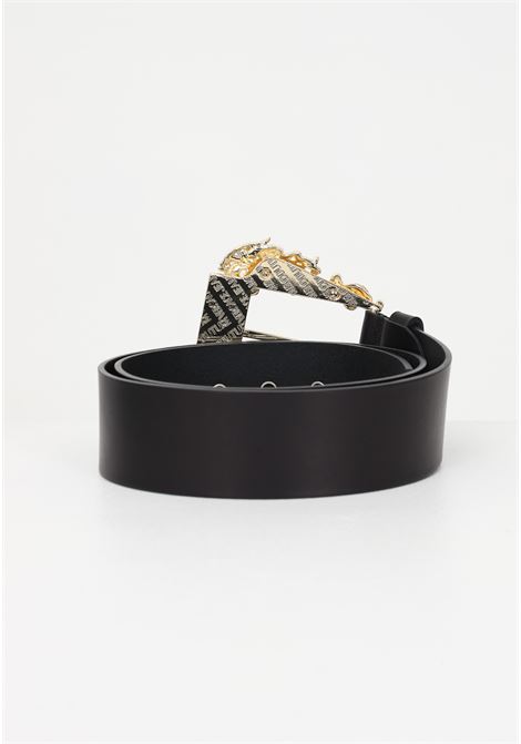 Black women's belt with maxi Baroque buckle VERSACE JEANS COUTURE | 74VA6F02ZP228899